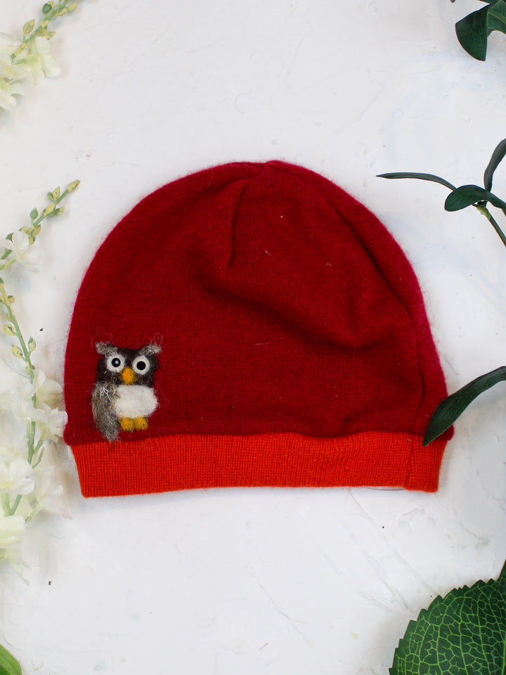 Owl Cashmere Hat - Toddler