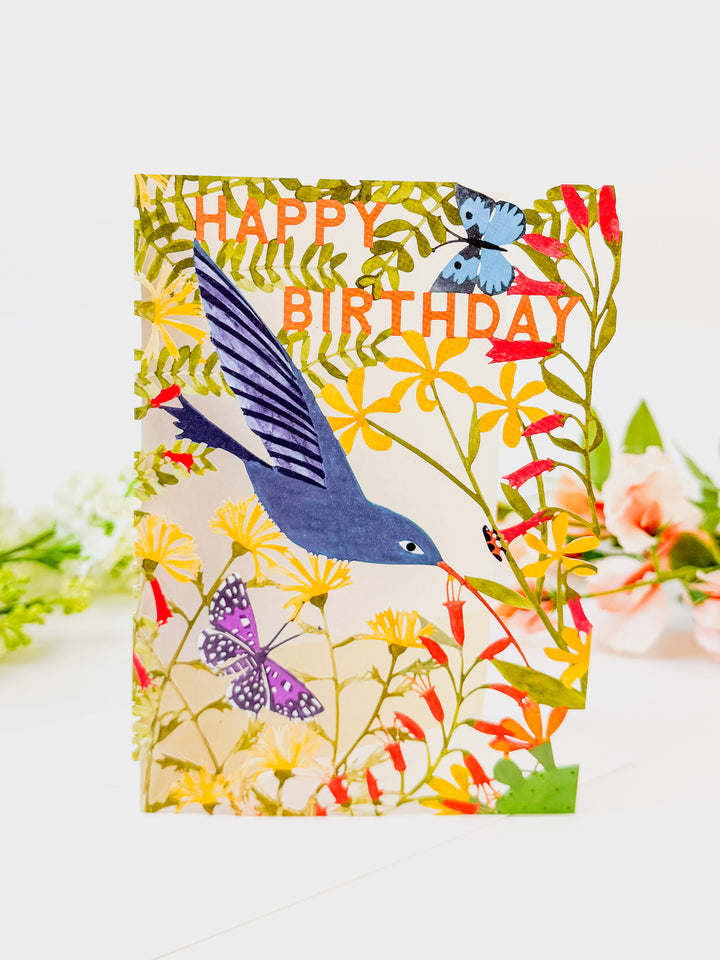 Hummingbird Lasercut Birthday Card