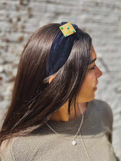 Velvet Brooch Headband - Jasmine