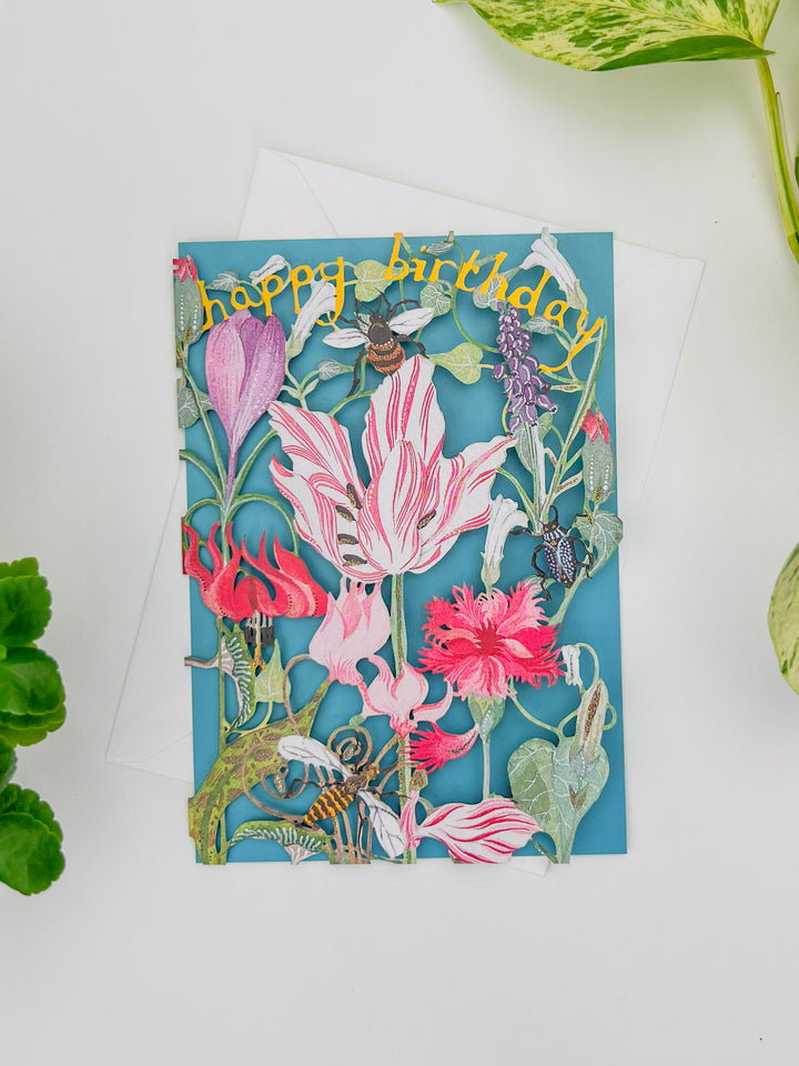 Flowers in Nature Lasercut Birthday Card
