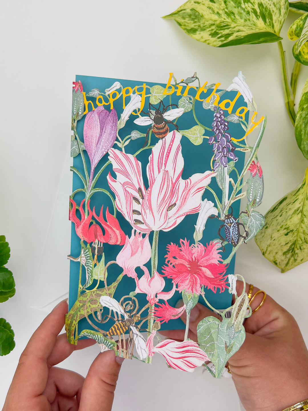 Flowers in Nature Lasercut Birthday Card