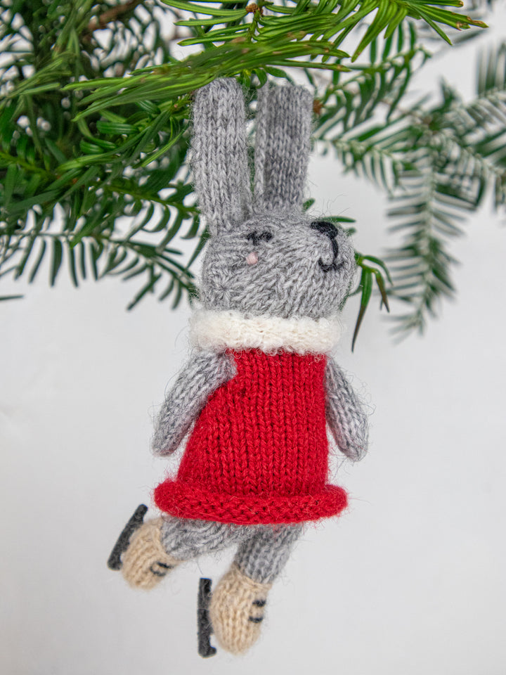 Softie Ice Skating Bunny Ornament