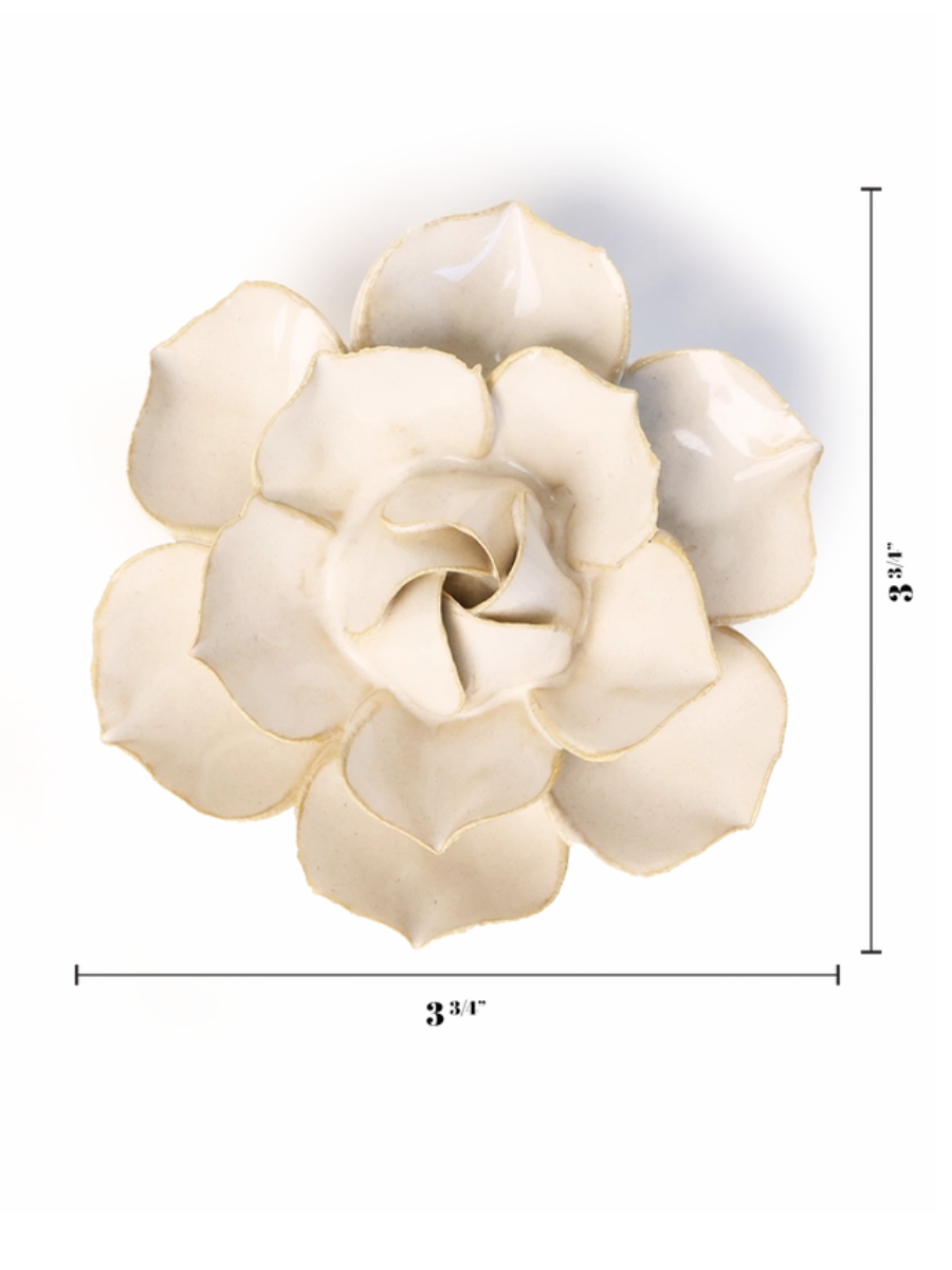 Ivory Daffodil Ceramic Wall Flower