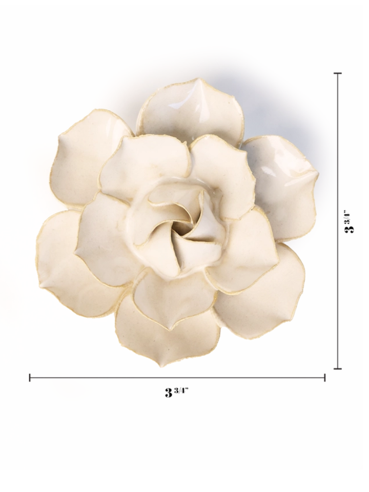 Ivory Daffodil Ceramic Wall Flower