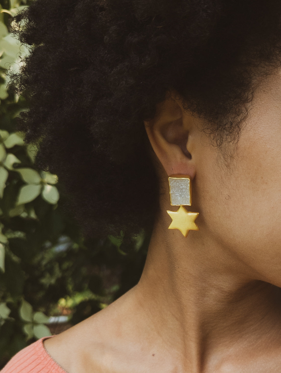 Druzy Star Statement Earrings - FINAL SALE