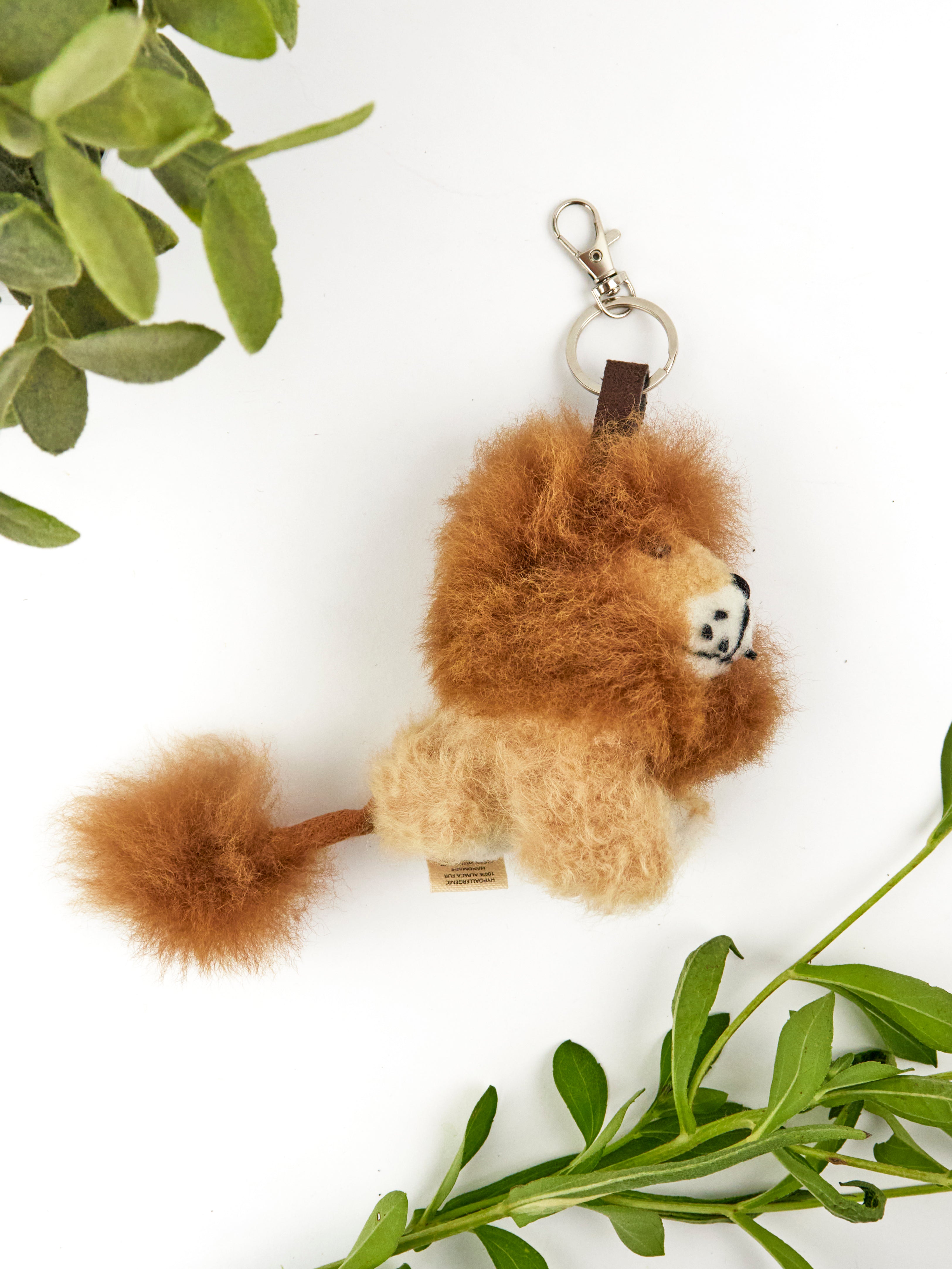 Wuaman Handmade Lion Keychain | Bag Accessory Natural backpack