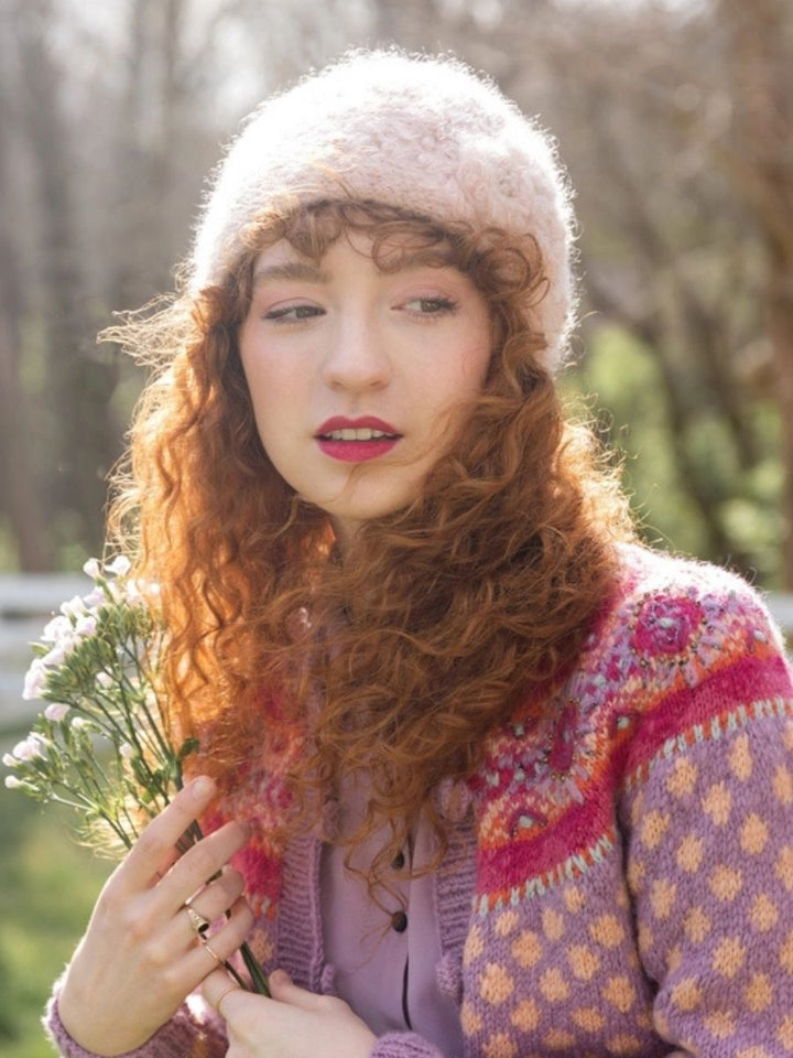Mae Cloche French Knot Mohair Wool Hat