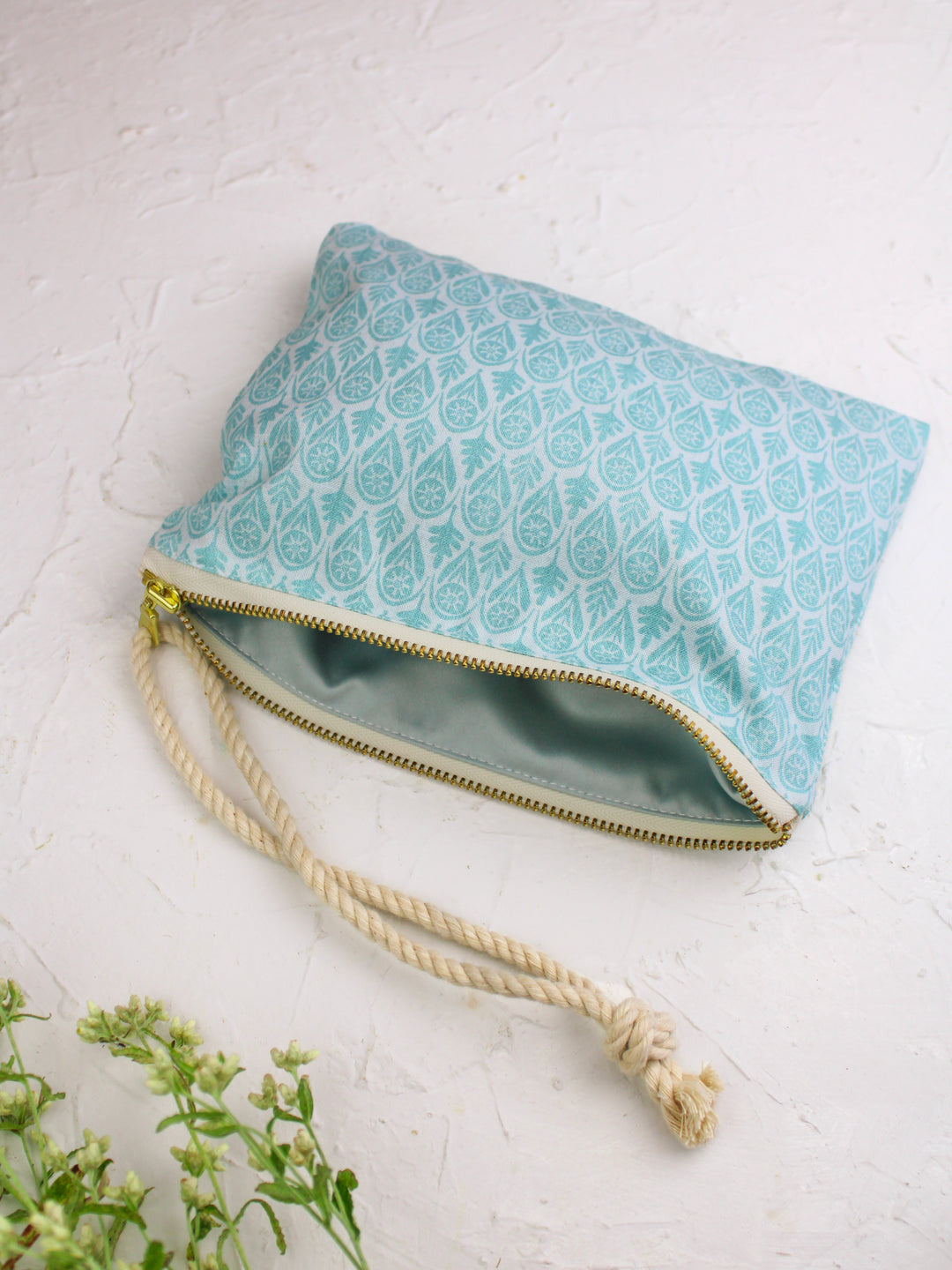 Mint Garden Clutch Purse