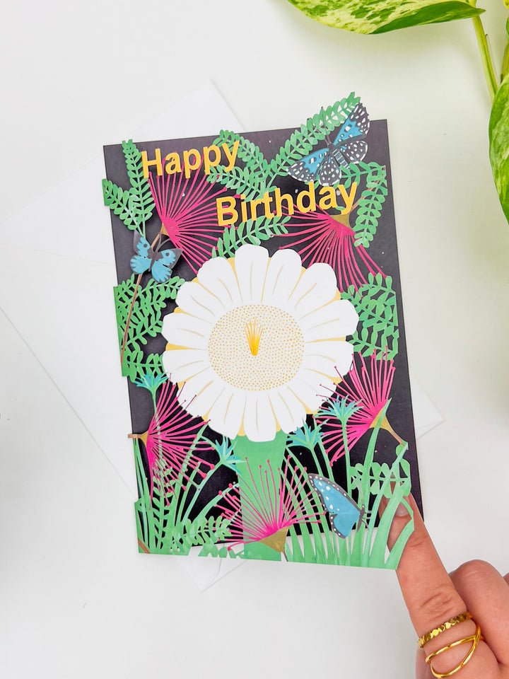 Night Flower Laser-cut Birthday Card