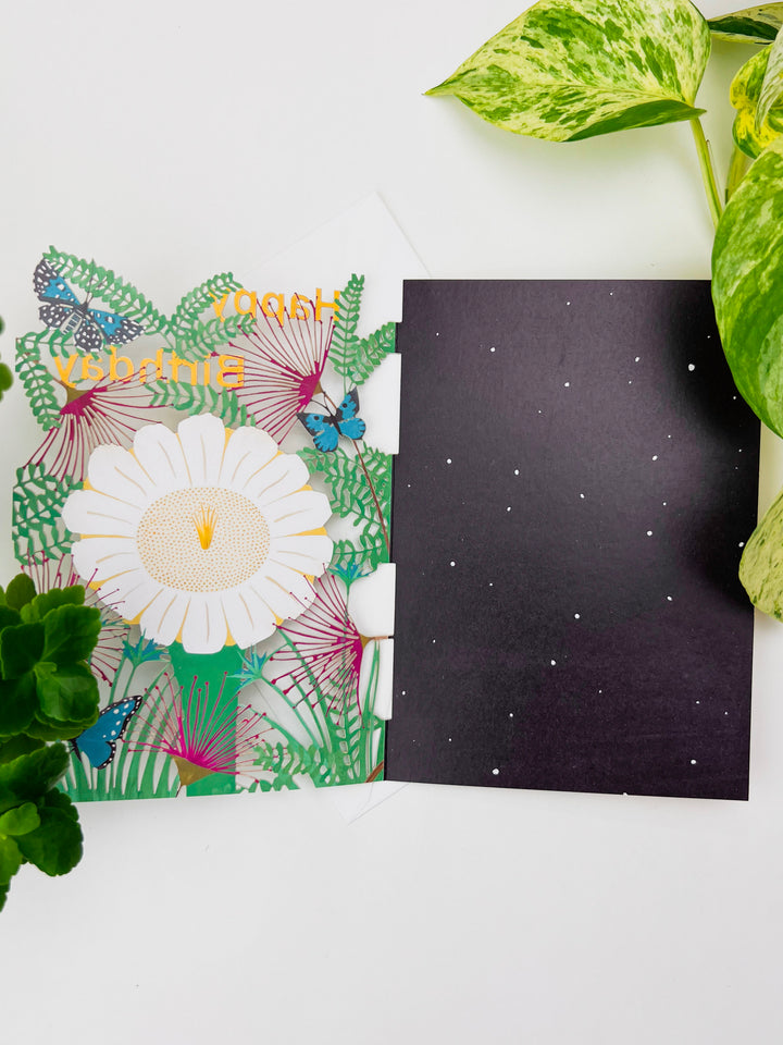 Night Flower Laser-cut Birthday Card