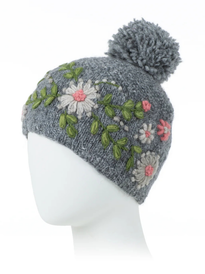 Olivia Wool Knit Embroidered Hat