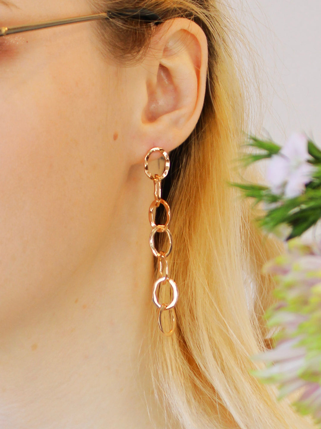 Organic Chain Link Earrings