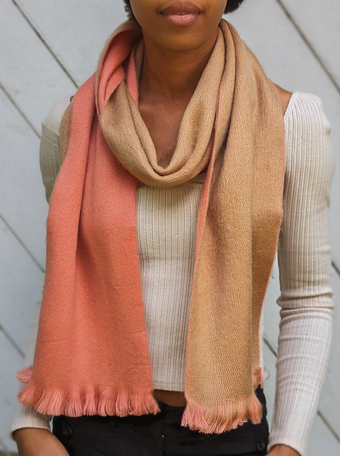 Cuenca Two-Toned Brushed Alpaca Scarf