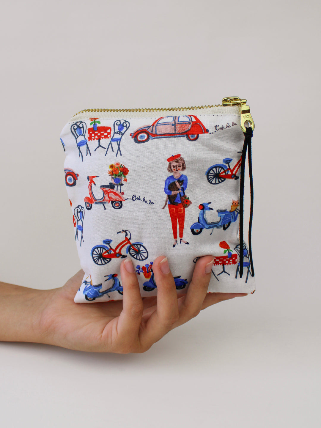 Paris Sidewalk Square Zip Pouch