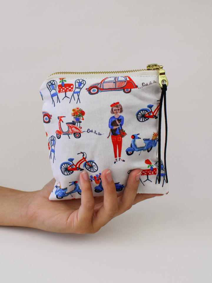 Paris Sidewalk Square Zip Pouch