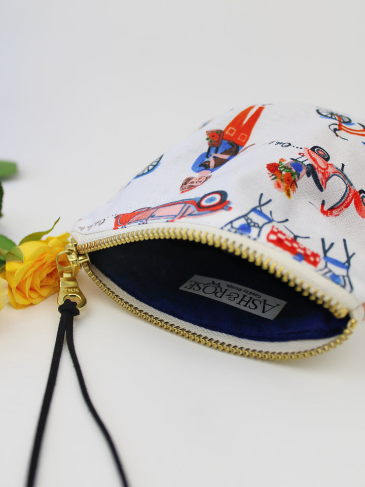 Paris Sidewalk Square Zip Pouch