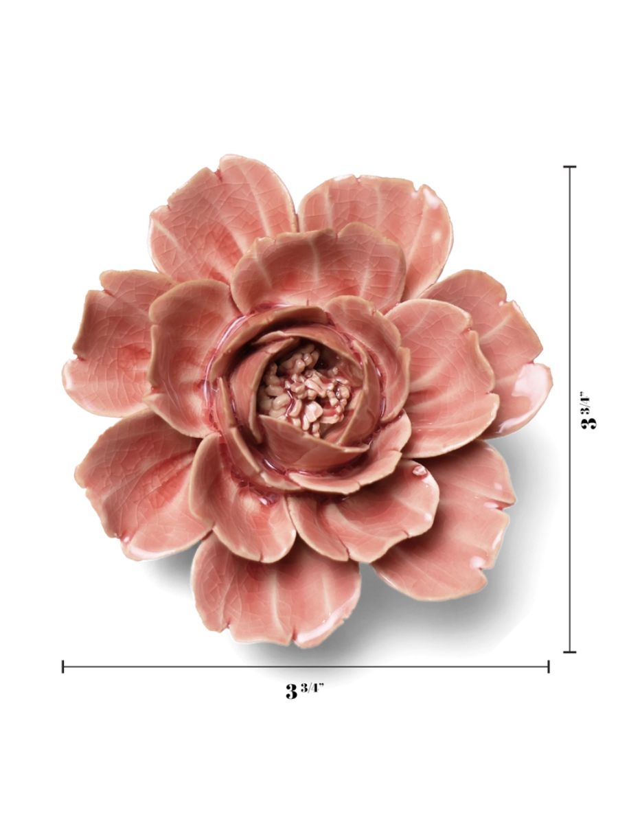 Ceramic Champagne Pink Rose Flower