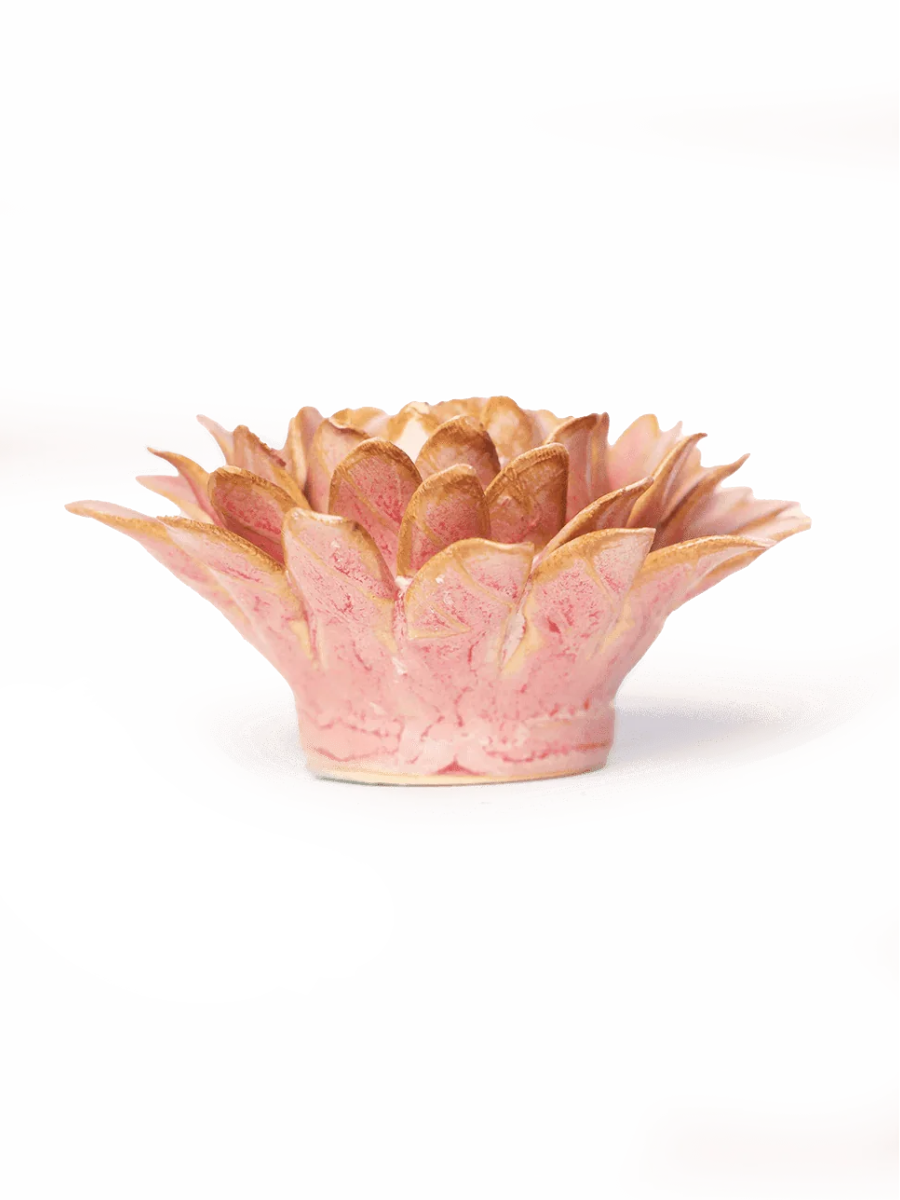 Pink Strawflower Ceramic Wall Art