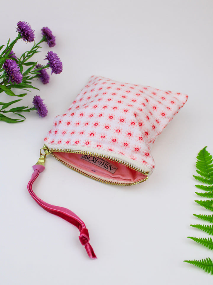 Pink Sunshine Square Zip Pouch