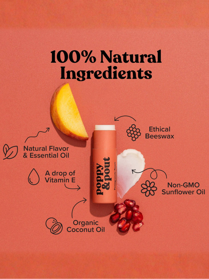 Poppy &amp; Pout Natural Lip Balm – Handmade in the USA