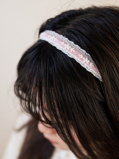 Blush Lace Skinny Headband