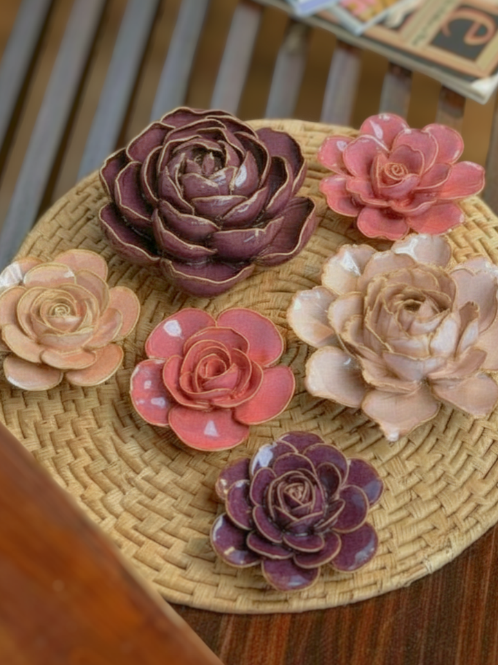Pink Ranunculus Ceramic Wall Flower