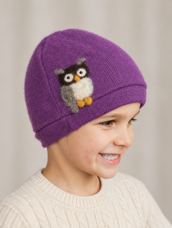 Owl Cashmere Hat - Child