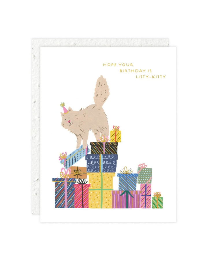 Purr-Fect Presents - Seeded Birthday Card