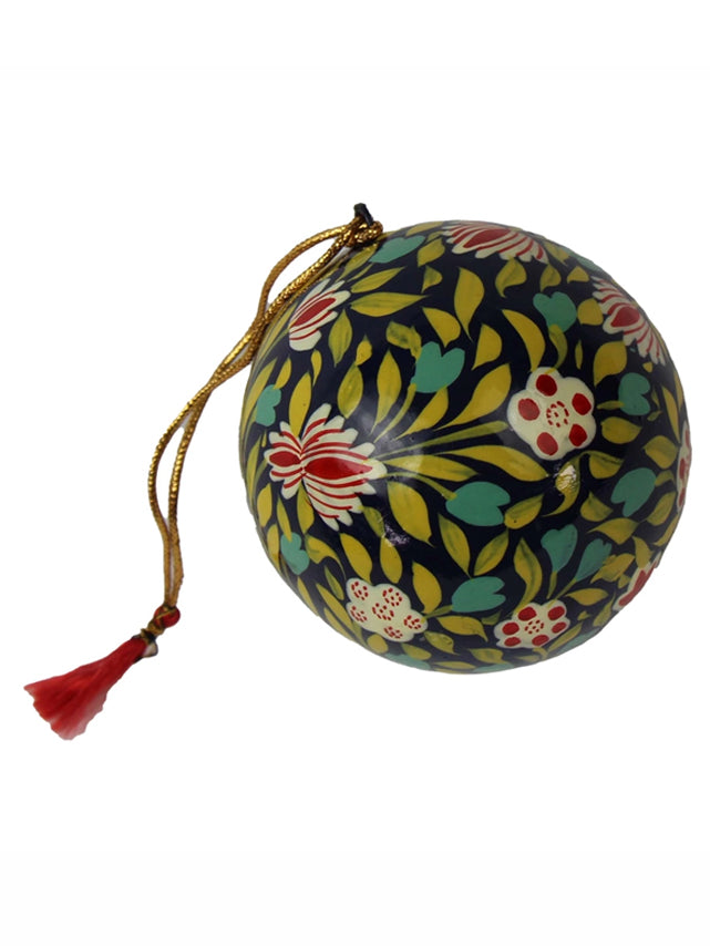 Rich Green Paper Mache Ornament