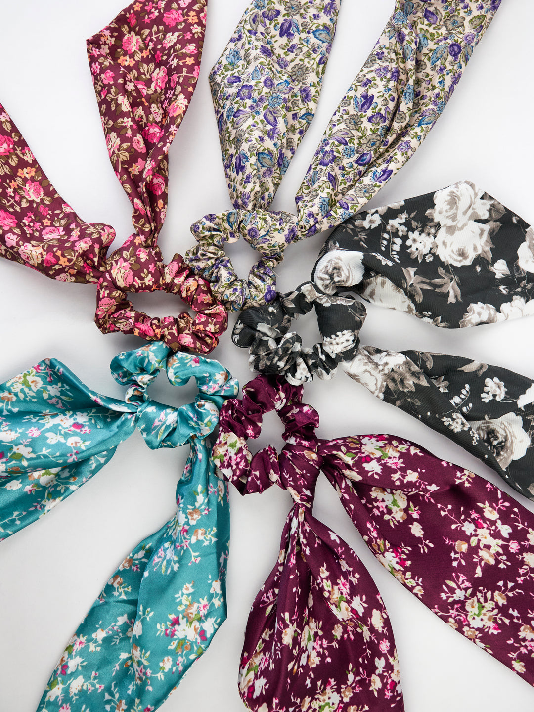 Teal Satin Scarf Scrunchie