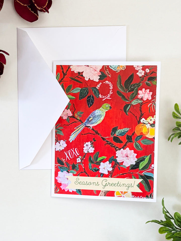 Seasons Greetings Chinoiserie Greeting Card by Carpe Diem Papers