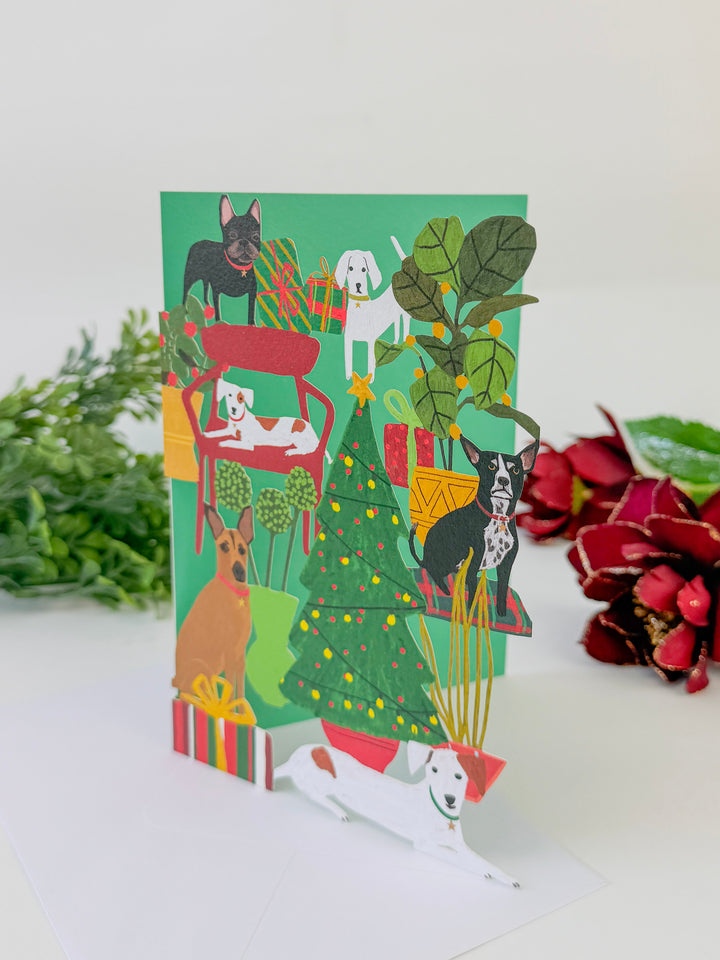 Shaggy Dogs Laser-cut Christmas Card