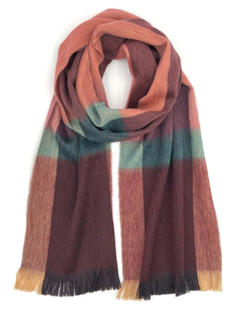Brushed Alpaca Plaid Scarf