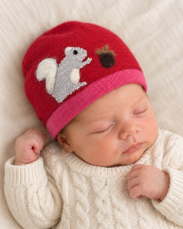 Squirrel Cashmere Hat - Newborn