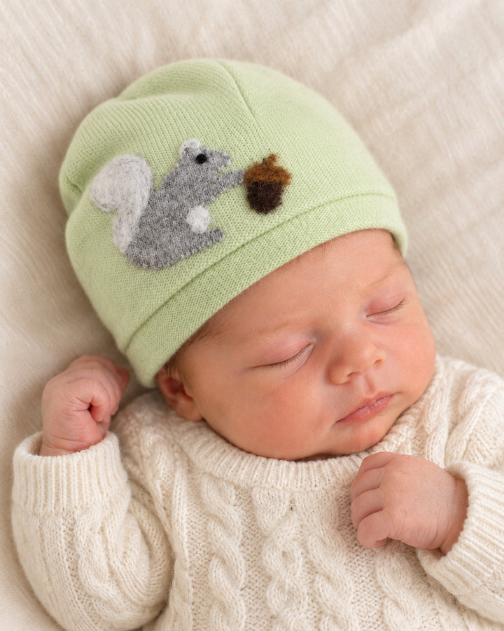 Squirrel Cashmere Hat - Newborn