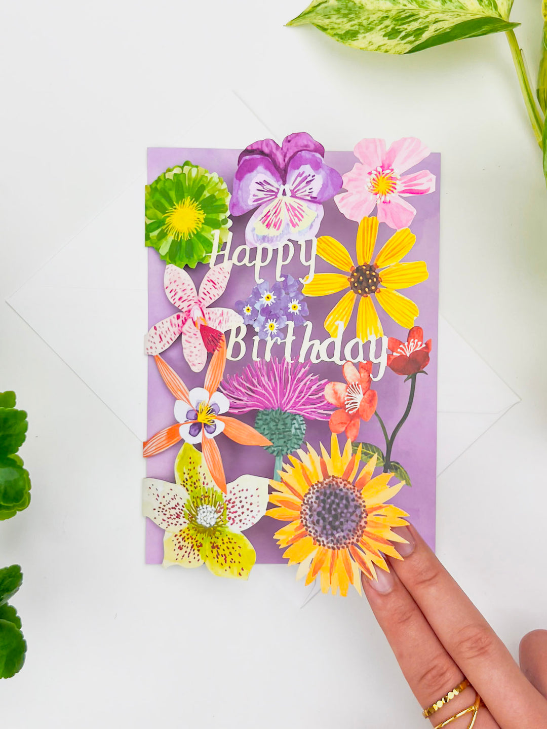 Supernova Floral Laser-cut Birthday Card