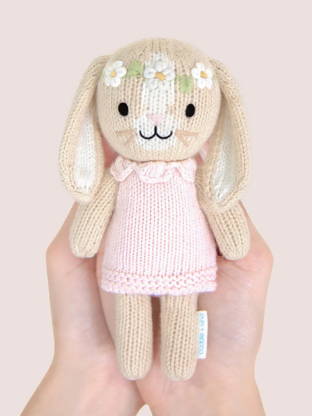 Cuddle + Kind Tiny Hannah the Bunny – Hand Knit Organic Cotton Stuffed Animal