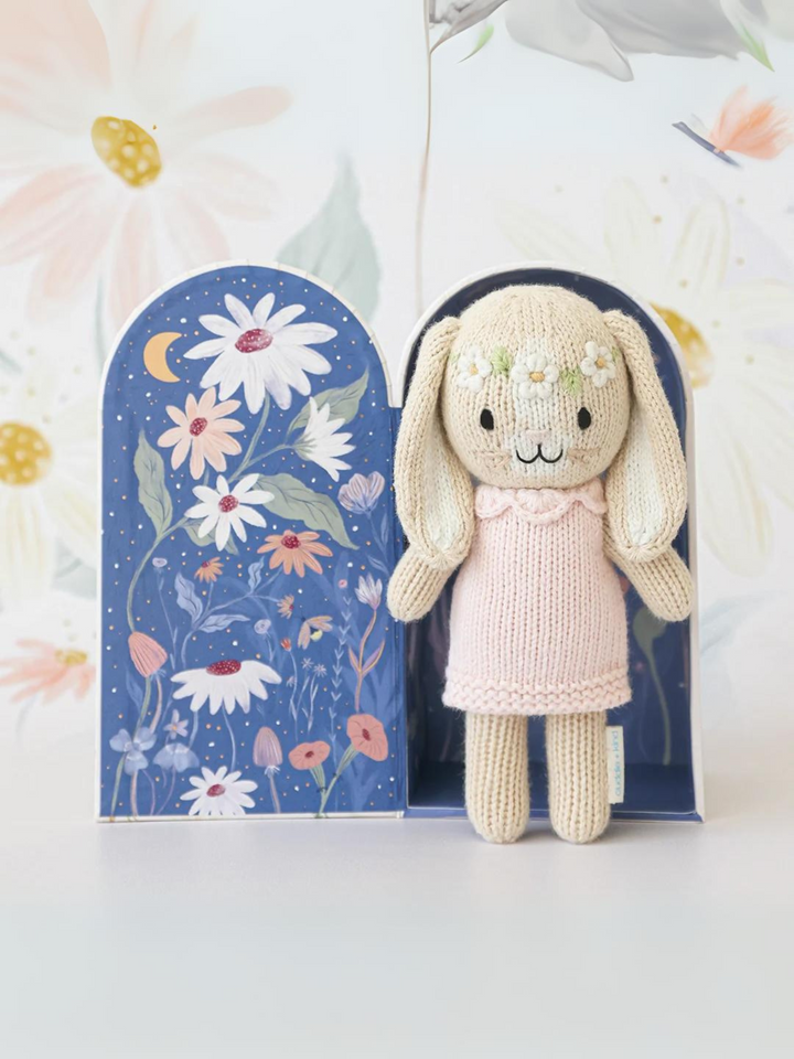 Cuddle + Kind Tiny Hannah the Bunny – Hand Knit Organic Cotton Stuffed Animal