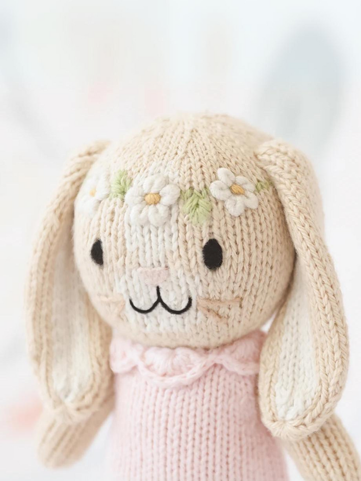Cuddle + Kind Tiny Hannah the Bunny – Hand Knit Organic Cotton Stuffed Animal