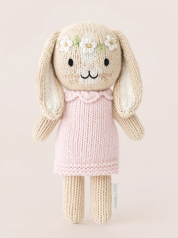 Cuddle + Kind Tiny Hannah the Bunny – Hand Knit Organic Cotton Stuffed Animal
