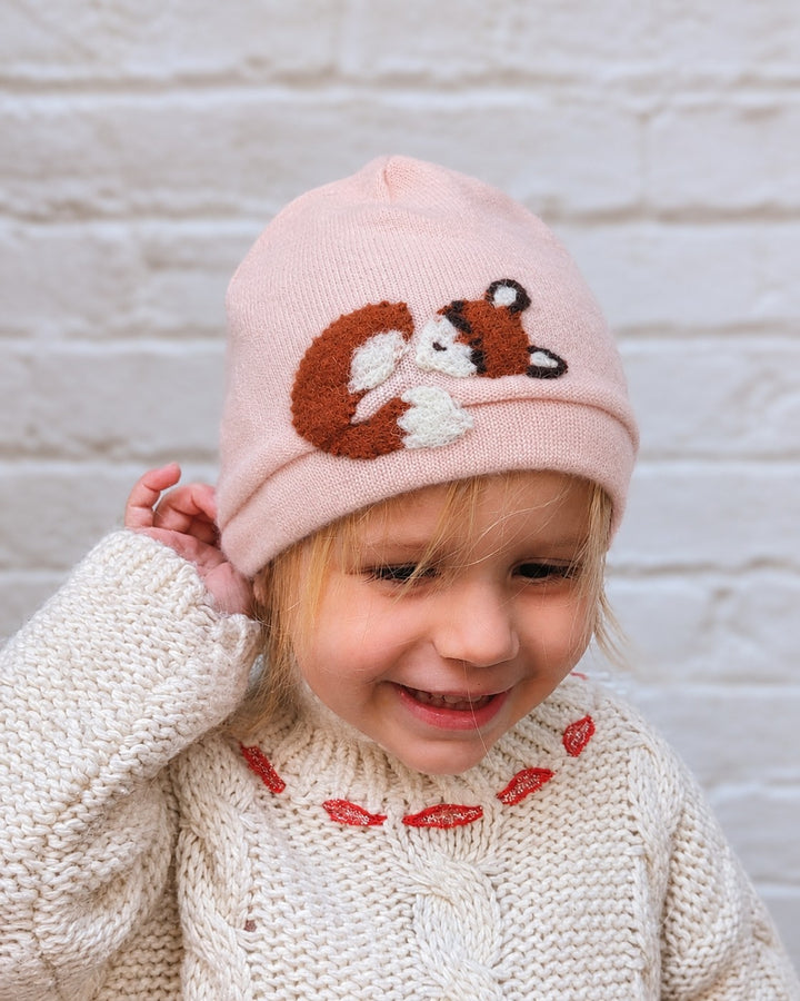 Sleeping Fox Cashmere Hat - Toddler