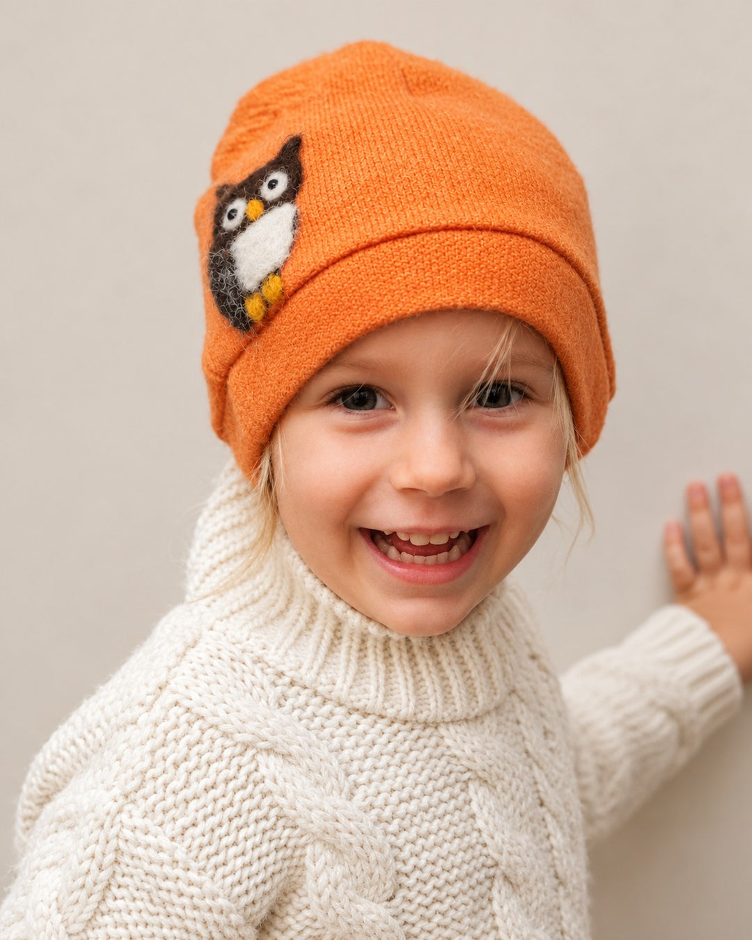 Owl Cashmere Toddler Hat (Ages 1–2)