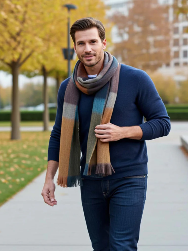 Brushed Alpaca Plaid Scarf