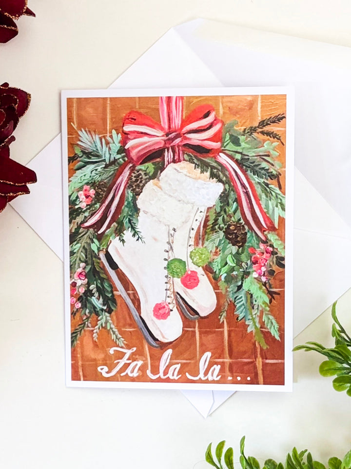 Vintage Ice Skates Greeting Card by Carpe Diem Papers