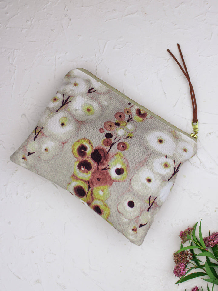 Watercolor Pansies Clutch Purse