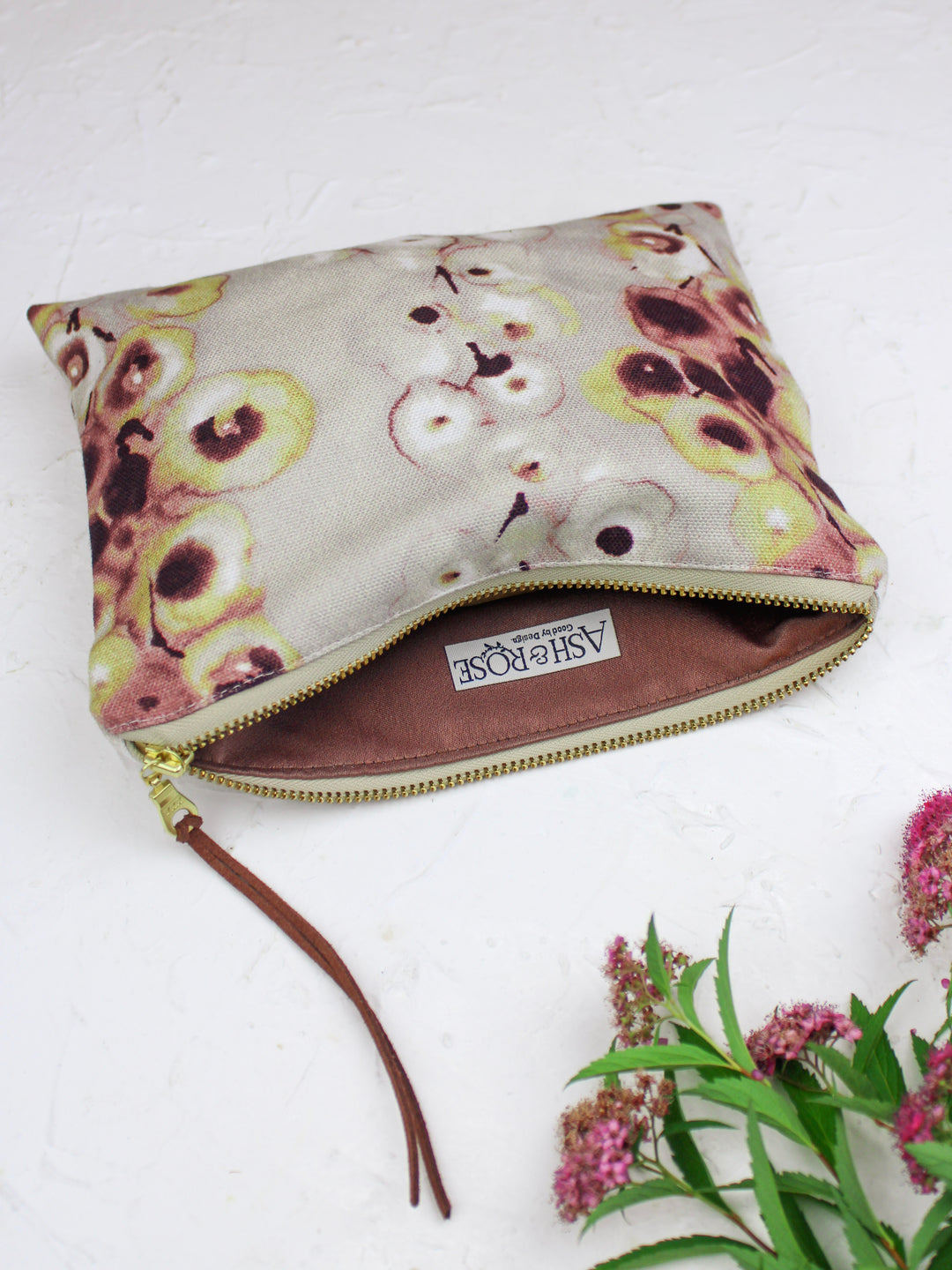 Watercolor Pansies Clutch Purse