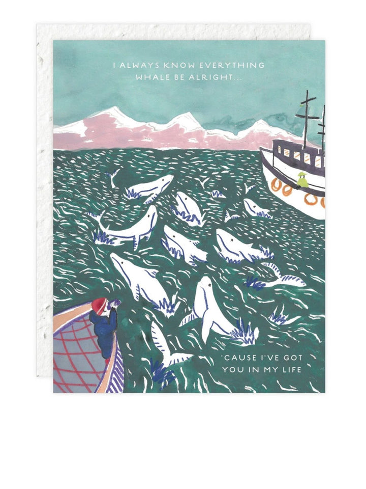 Whales - Love + Friendship Card - Seeded Card