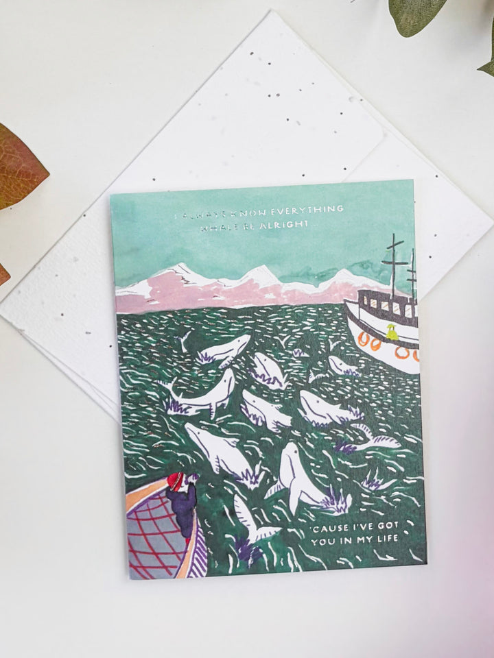 Whales - Love + Friendship Card - Seeded Card