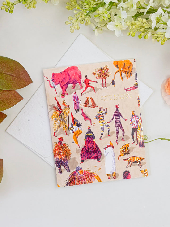 Wild Animal - Seeded Birthday Card