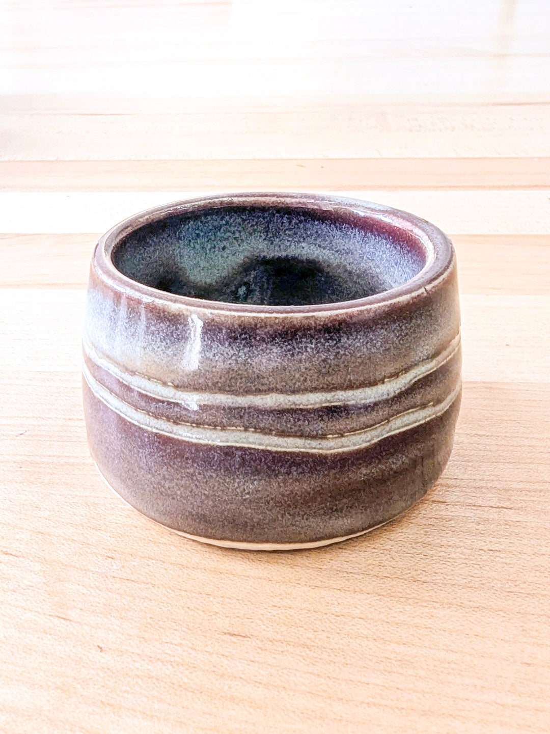 Handmade mini ceramic pot in Raspberry Mist glaze, alternate piece, by Ash &amp; Rose
